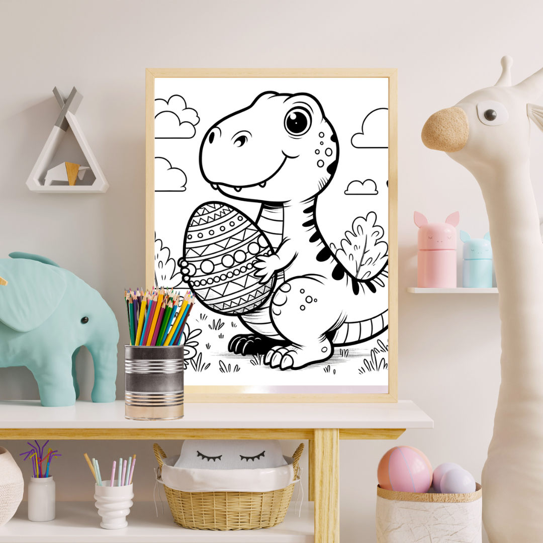 Gratis - påsk målarbilder dinosaurier