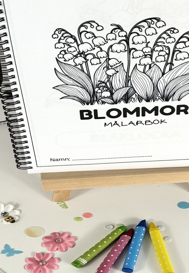 Pyssel - målarbok svenska blommor