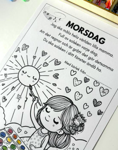 Gratis målarbild  morsdag